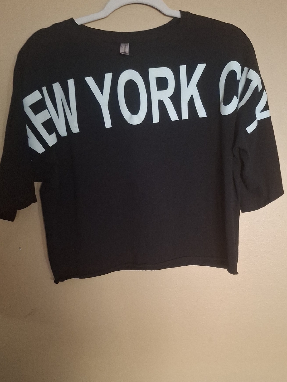 NEW YORK CITY Black Cropped Tee Streetwear Urban Oversized